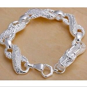 NEW STERLING SILVER DRAGON HEAD BRACELET